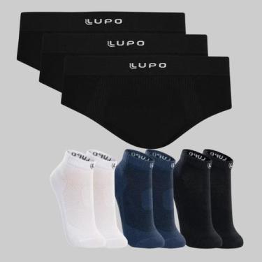 Imagem de Kit 3 Cuecas Slip Micromodal e 3 Pares de Meias Lupo 00681-03225 Cor: 