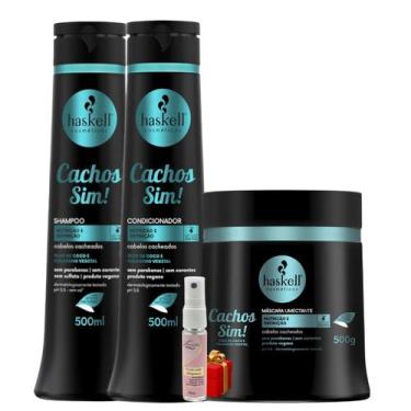 Imagem de Kit Haskell Cachos Sim Shampoo 500ML 1 Condicionador 500ML 1 Mascara 5