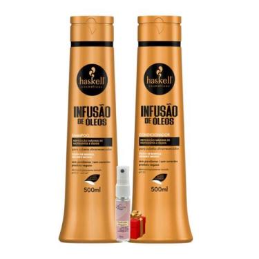Imagem de Kit Haskell Infusão de óleos Shampoo 500ML + 1 Condicionador 500ML + P
