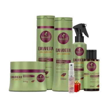 Imagem de Kit Haskell Bananeira 300ml 5 Itens Completo + Presente Lourre 15ml