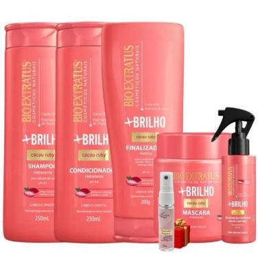 Imagem de Kit Mais Brilho Hidratante 5 produtos Bio Extratus + Presente Lourre 1