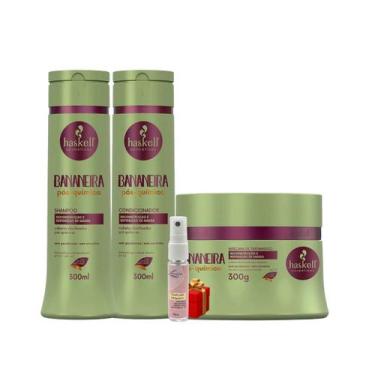 Imagem de Kit Haskell Bananeira Shampoo 300ML 1 Condicionador 300ML 1 Mascara 30