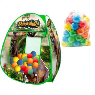 Imagem de Barraca Infantil Dobrável Toca Dinossauro com 50 Bolinhas Coloridas - 