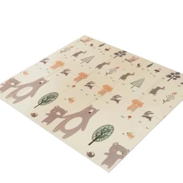 Imagem de Tapete Infantil Térmico Emborrachado Dobrável 1,80m x 1,50m - Espuma XPE 6mm Impermeável - Tapete de Atividades para Bebê com Sacola de Transporte (Pista ou Urso) (Urso)