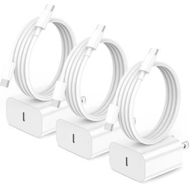 Imagem de Carregador da série 16/15, [pacote com 3] Carregador rápido de 20 W com cabo de 2 m, compatível com telefone 16/15 Pro/Pro Max, iPad 10th, Air 4/5/6th, Mini 6, iPad Pro (após 2018) e outros