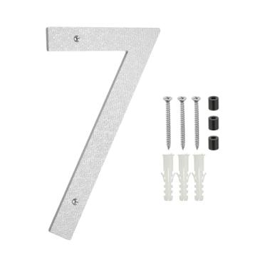 Imagem de PATIKIL Números de casa de 30,5 cm para o exterior, número 7 ABS textura de plástico flutuante número de casa moderna caixa de correio números de porta com kit de unhas para rua residencial externa