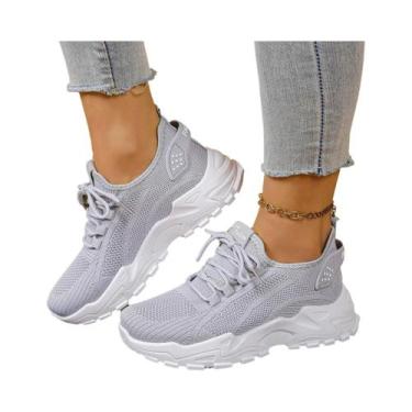 Imagem de Tênis Femininos De Cor Sólida Que Aumentam a Altura, Calçados Versátei