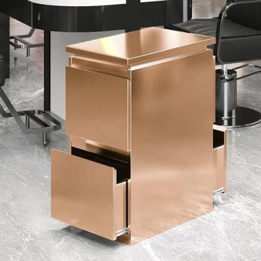 Imagem de Armário de armazenamento de salão de barbeiro de aço inoxidável – estação de estilo de 3 gavetas para cabeleireiros, spa de beleza e organização de ferramentas de tatuagem, armazenamento de