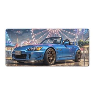 Imagem de HouLaiZhe Tapetes de mouse japoneses JDM Car S2000 roda gigante para jogos JDM Almofadas de mesa de carro grandes para teclado de mesa tapete de computador 40 x 90 cm