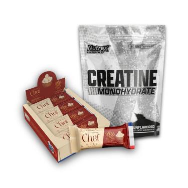 Imagem de Kit Barra de Proteína Premium 12un - Chef Whey + Creatina Monohydrate Pura 500g - Nutrex Research-Unissex