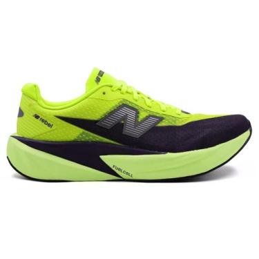 Imagem de Tênis New Balance Fuelcell Rebel V5 Feminino, 35, Verde, Roxo