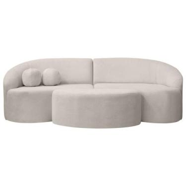 Imagem de Sofá Orgânico Palermo 4 Lugares 210cm + Puff Bouclê - SOFA STORE, Bouc