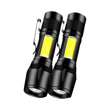 Imagem de Lanterna LED Recarregável Portátil Com Zoom, À Prova D'água, Com Clipe