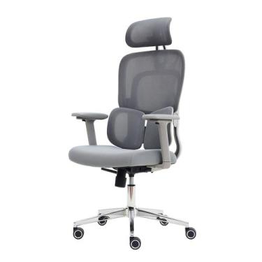 Imagem de Cadeira Presidente Ergonômica Executiva Mesh Cinza Braços 4D - WAW Des