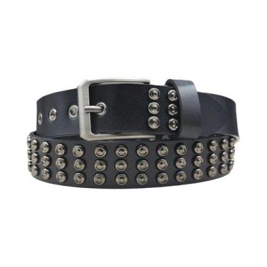 Imagem de Cinto De Couro Preto Com Tachas Para Homens E Mulheres, Estilo Punk Ro