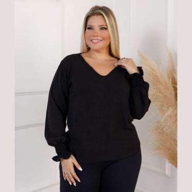Imagem de Blusa Feminina Manga Longa Plus Size Duna Camisa Social - Rosana Farca