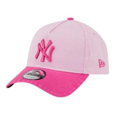 Imagem de Boné New Era 940 A-Frame New York Yankees Shade Wash Rosa-Masculino