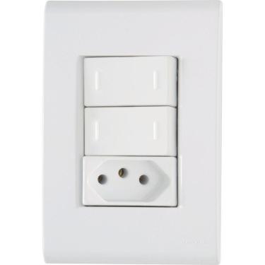 Imagem de Conjunto 4x2 Com 2 Interruptores Paralelos 10 A 250 V E 1 Tomada 2p+t 20 A 250 V Liz Bran