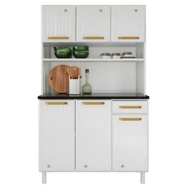 Imagem de Kit Triplo Diamante New Smart 6 Portas 1 Gaveta Telasul Branco