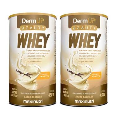 Imagem de Kit 2 DermUp Beauty Whey Sabor Baunilha 450g Maxinutri