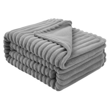 Imagem de Manta Cobertor Canelada Casal Soft Riscada Aveludada 2,0x1,80 microfib