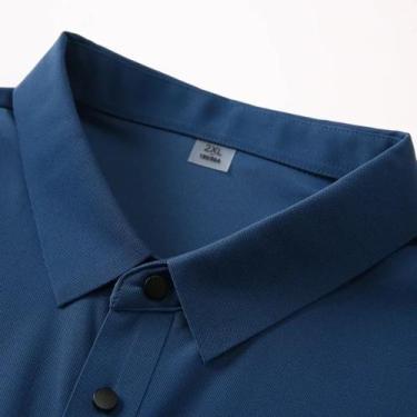 Imagem de Camisa Polo Masculina em Tecido Gelado Elastico - Polouy, Azul escuro,