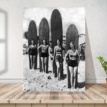 Imagem de Placa Quadro Retrô Surf Girlpower Mulheres Pranchas 30x42cm - ARTSIM