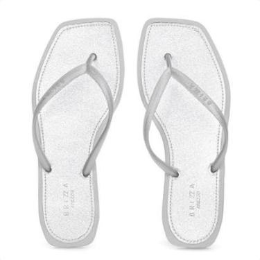 Imagem de Chinelo Brizza Arezzo Bico Quadrado Metal Square Prata - Feminino-Feminino