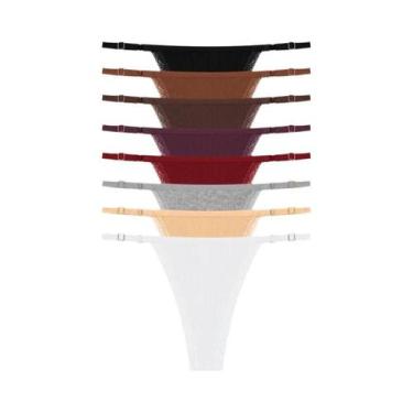 Imagem de Conjunto De Lingerie Sexy Feminina Em Algodão Com Tanga G-String Ajust