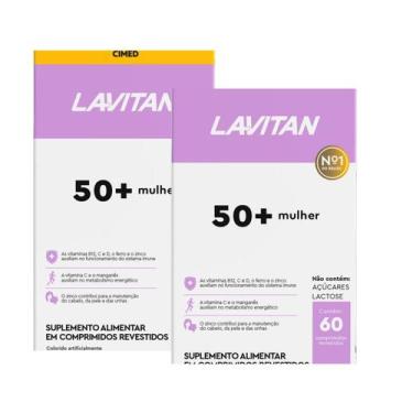 Imagem de Kit 2 Lavitan 50+ Mulher Cimed 60 Comprimidos  Vitaminas para Saúde Fe