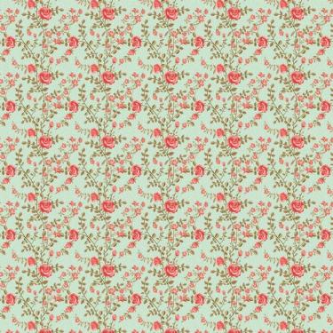 Imagem de Papel De Parede Floral Flores Vermelhas E Verde Adesivo Sala