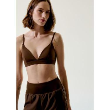 Imagem de Top Esportivo Decote V - Marrom XG - Hering, XG