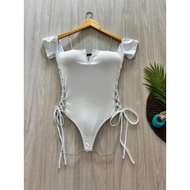 Imagem de Maiô Manguinha Vazado nas Laterais com Rolete - Tamanho M 38/42 - - RO