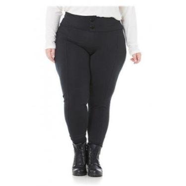 Imagem de Calça Feminina Montaria em Suplex Cintura Alta com Botões Frente e Bolsos Atrás-Feminino