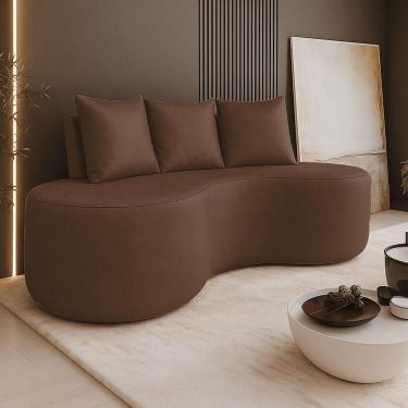 Imagem de Sofá Benin B03 2 Lugares 160CM Marrom Sintético PU Orgânico Moderno D`Rossi