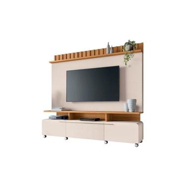 Imagem de Estante Home Para TV Até 70 Polegadas Artis Off White e Cinamomo