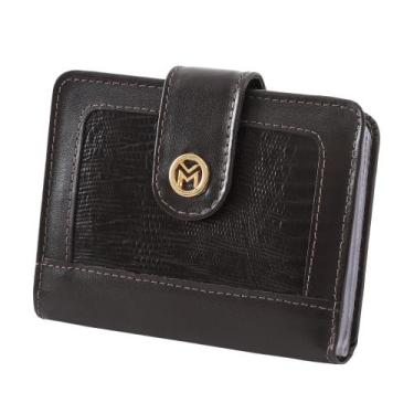 Imagem de Carteira Feminina Couro Espelho Mariart 101 Marrom Escuro