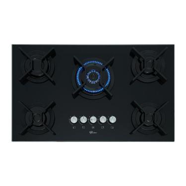 Imagem de Cooktop a Gás Fischer TC Infinity 26298-57077 5 Bocas Vidro Temperado Tripla Chama Pret...