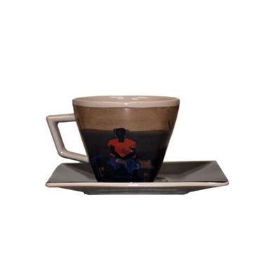 Imagem de Xícara de Porcelana Portinari com Pires 3 Corações Meninos Soltando Pipa 200ml