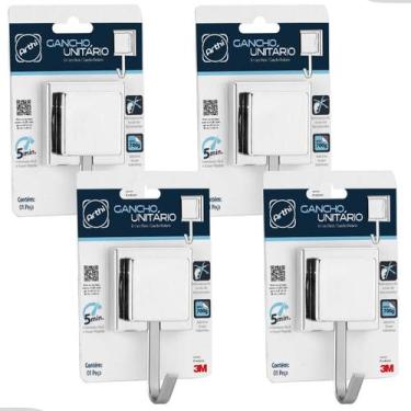 Imagem de Kit 4 Gancho Cabide Cabideiro Suporte Porta Toalha de Rosto de Parede 