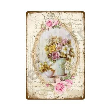 Imagem de Placa De Metal Vintage Com Flores Para Decoração De Parede De Jardim, 