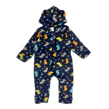 Imagem de Macacão Pelúcia Fleece Bebe Infantil Zíper Quentinho P/ Frio - AG Indu