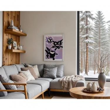 Imagem de Quadro Decorativo Gengar Retangular 30X40 Impressão em Vinil com Ou sem Vidro Moldura M...