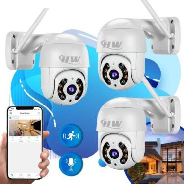 Imagem de Kit 3 Câmera Ip Wifi Dome Rotativa Icsee Visão Noturna HW - Congratula