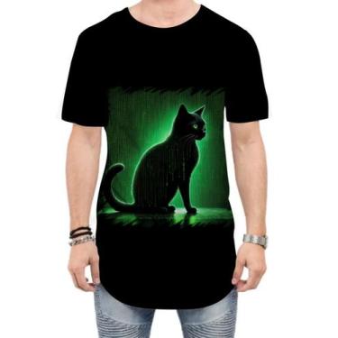 Imagem de Camiseta Longline de Gato Oráculo Hacker Binário Mat 4 - Kasubeck Stor