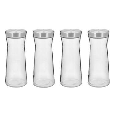 Imagem de KIT 4 POTE MANTIMENTOS HOME&CO COM TAMPA DE VIDRO 1,5 LITRO 26x11x11cm