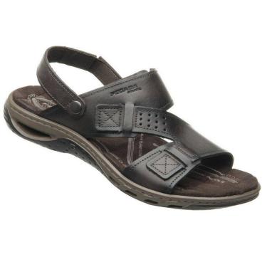 Imagem de Sandalia Masculina Pegada Elastico Calce Facil Couro 131662