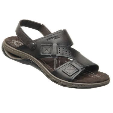 Imagem de Sandalia Masculina Pegada Elastico Calce Facil Couro 131662