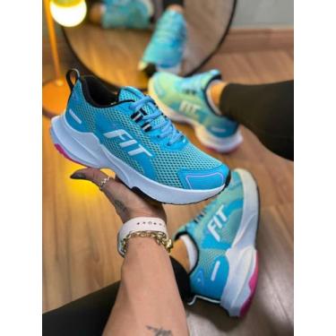 Imagem de Tênis Feminino Pro One Da +Fit Academia Treinos Caminhada, Azul bebe, 