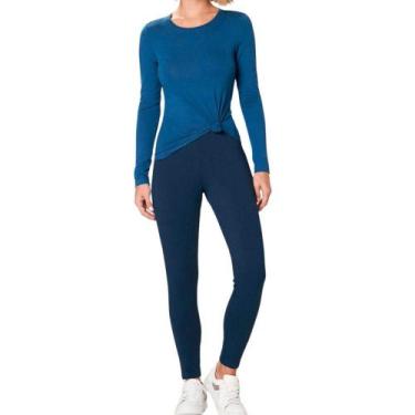 Imagem de Calça Legging Algodão Malwee 1000026301 Moletom - Azul, Azul, Marinho,